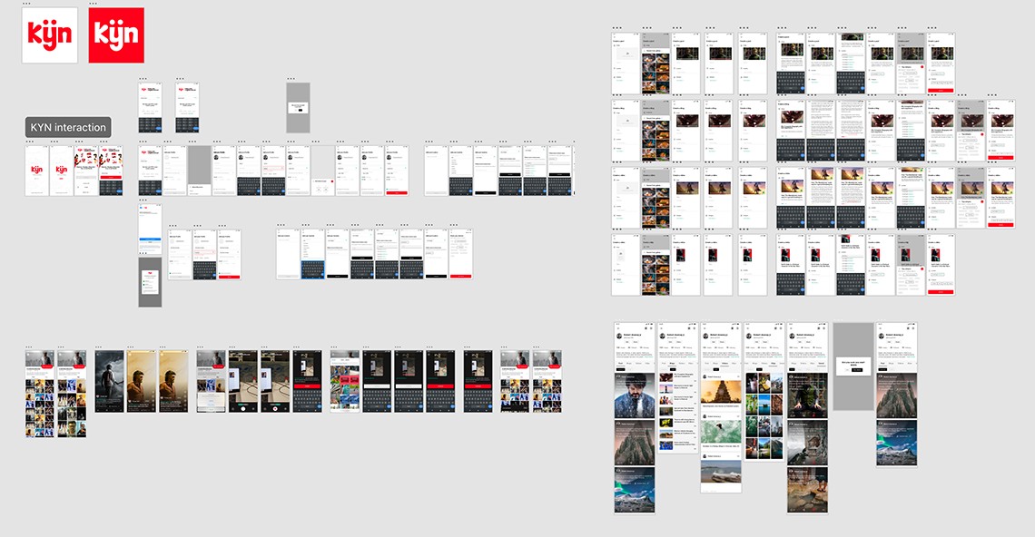 Kyn complete interaction design map — 100+ screens across all user flows